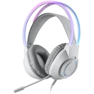 Redragon H231 Scream Wired Gaming Headset, Stereo Surround Sound, 40mm Drivers, Leather Foam Ear Pads, Noise-Canceling Microphone, Multi-Platforms Headphone, Works with PC/PS4/5/NS/Xbox-One, White