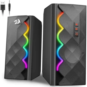 Redragon GS522 Cipher Computer Speakers, 2.0 Hi-Fi Stereo Sound PC Speaker, 6 Colorful RGB Mode Touch Desktop Speakers with USB, 3.5mm Aux-in Cable for PC, Laptop, Tablet, Phone, Xbox, PS4/5