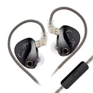 KZ Castor Pro IEM with HD Mic, Dual 10mm Dynamic Driver, Harman Target Improved Bass for Hi-Res Audio Quality, 4 Tuning Switch, Oxygen Free Copper Flat Cable, 0.78mm 2Pin & 3.5mm Plug Compatible