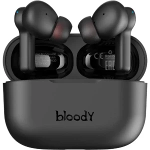 Bloody M30 TWS True Wireless Earbuds, Bluetooth 5.0, 22H Playtime, Low Latency & Lightweight, Hybrid Diaphragm Deep Bass, IPX4 Rate Earphones with Mini Charging Case - Black