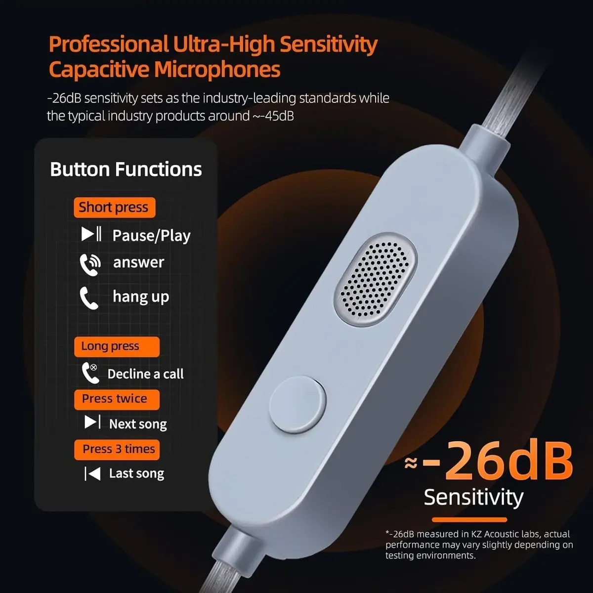 KZ Duonic USB-C Headphones, Triple-Magnet Planar Magnetic + Super-Linear Dynamic Dual Driver in-Ear Monitor, HiFi Bass Earbuds with Microphone, Comfort-fit Noise Isolating IEM (DSP, Tuning, Mic, Black) - Image 5