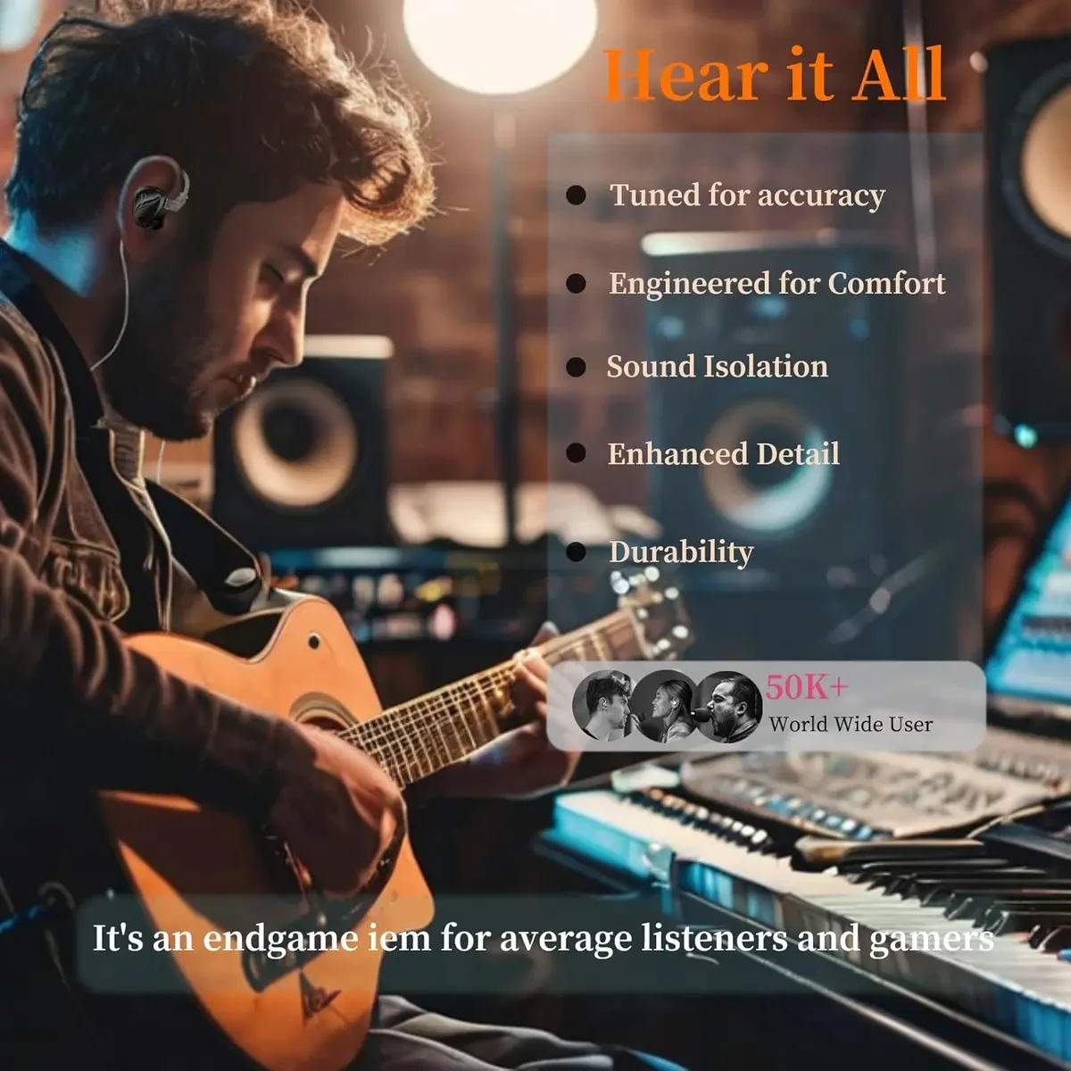 KZ Duonic USB-C Headphones, Triple-Magnet Planar Magnetic + Super-Linear Dynamic Dual Driver in-Ear Monitor, HiFi Bass Earbuds with Microphone, Comfort-fit Noise Isolating IEM (DSP, Tuning, Mic, Black) - Image 7