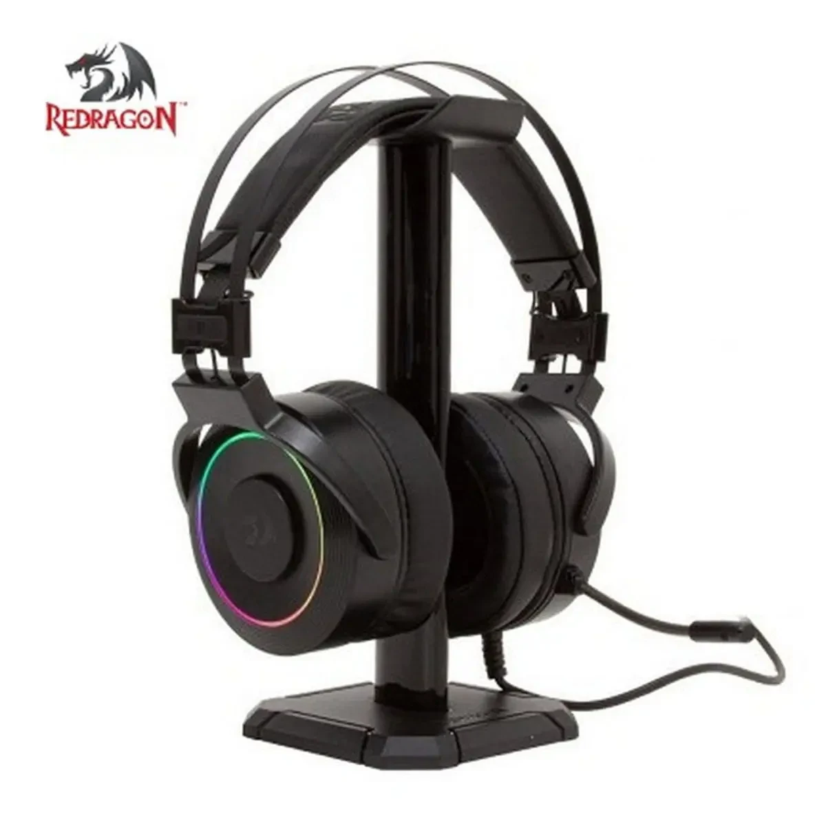 Redragon Lamia 2 H320 RGB Gaming Headset - Headphones with Microphone, Includes Stand, Powerful Headphones, USB, 7.1 Virtual, PC Compatible, Black - Image 6