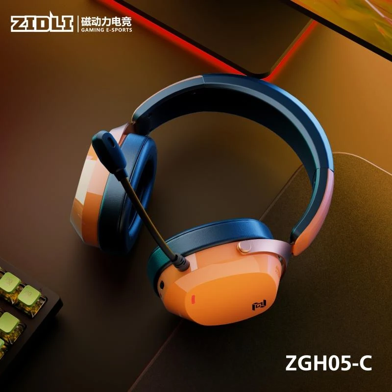 Zidli Magnetic Power ZGH05-C Gaming Headset Wired USB Interface 7.1 - Orange - Image 3