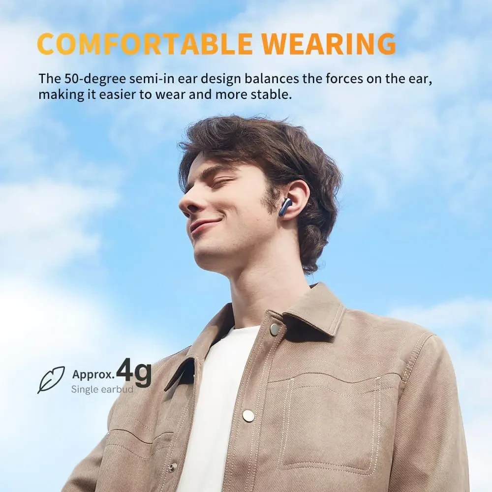 QCY AilyBuds Pro+ Adapive Active Noise Cancelling Wireless Earbuds, LDAC&Hi-Res Wireless Audio Ear Buds Built in 6 Mics Headphones, Multipoint Connection, IPX5 Waterproof, Bluetooth 5.3 Earphones - Black - Image 4