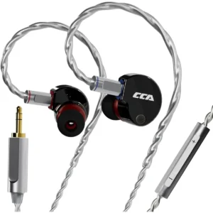 CCA Phoenix In-Ear Monitor Headphones, Dual-Magnet Dynamic Driver IEM with HiFi Clear Sound & Deep Bass, Full-Metal Professional Gaming Earbuds for Musicians, Singers, and Audiophiles, 3.5mm Plug with Mic (Mix Color)