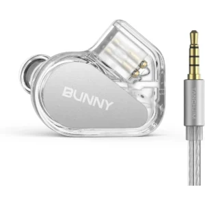 Tanchjim Bunny Gaming Earphones with Single Dynamic Dual-Chamber Driver, Wired Earbuds IEM, 1DD 0.78 2pin Monitor with Bass Boot Maze Cavity, Entry-Level HiFi in-Ear Headphones with Mic - 3.5mm