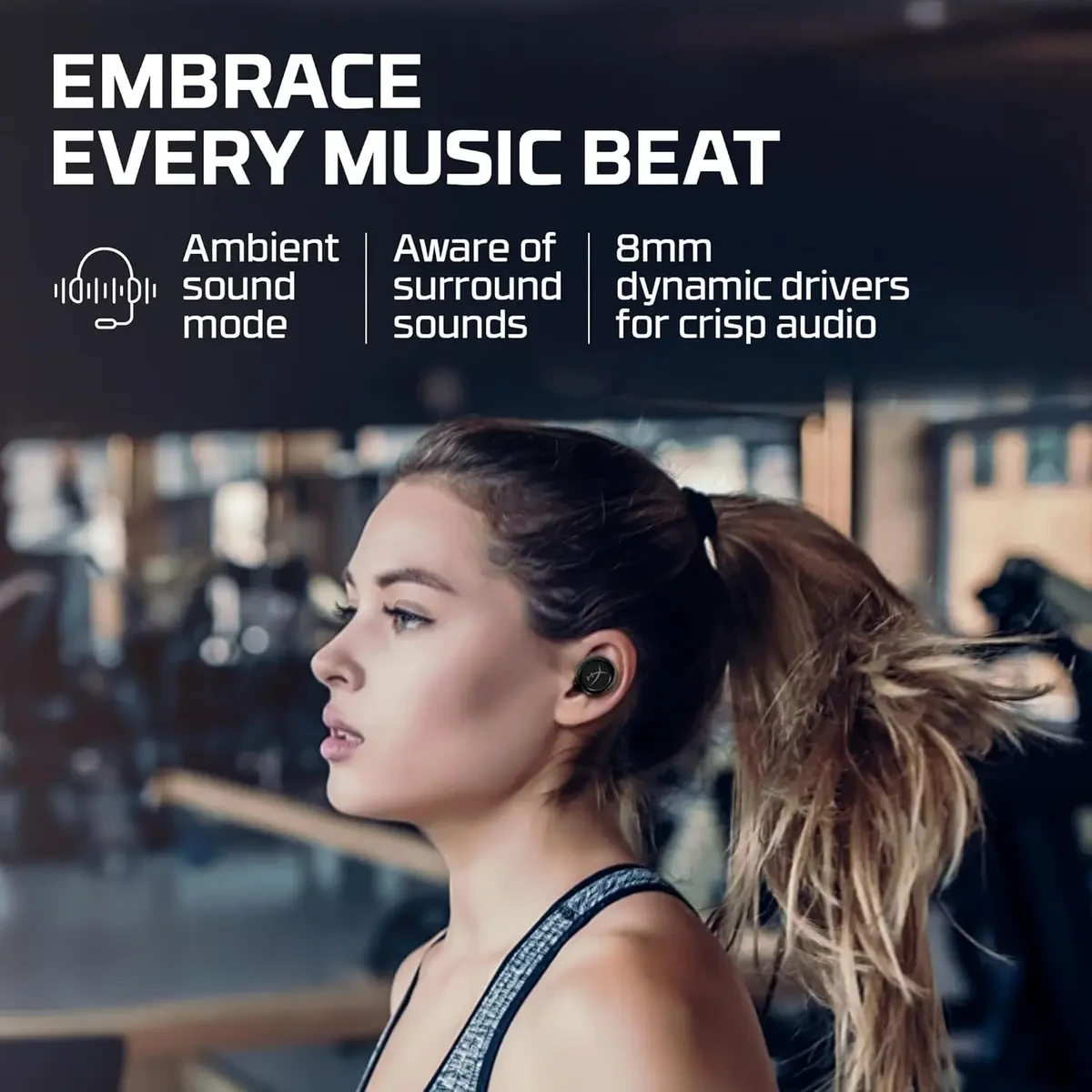 HyperX Cirro Buds Pro ? True Wireless Earbuds, Active Noise Cancellation, ANC, Ambient Sound Mode, Low Latency, Bluetooth 5.2, IPX4, Fast Charge, PC, Nintendo Switch, Mobile - Blue - Image 3