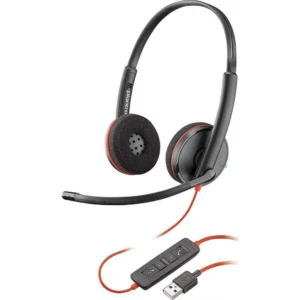 Poly Blackwire 3220 Wired Dual-Ear (Stereo) Headset with Boom Mic (Plantronics) - USB-A PC/Mac