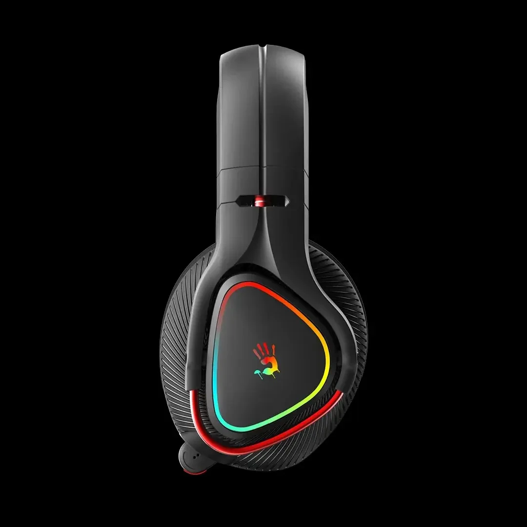 Bloody MR720 Bluetooth + 2.4GHz + Wired Triple-Mode RGB Gaming Headphone - Black - Image 3