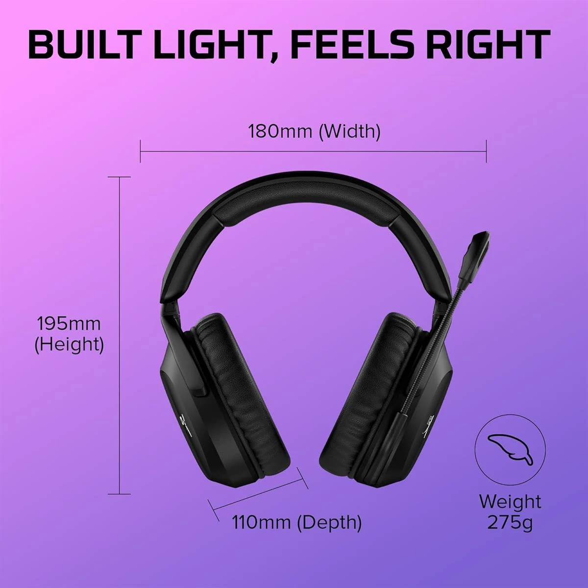 HyperX Cloud Stinger 2 Wireless Gaming Headset ? Compatible with PC, Noise-Cancelling Swivel-to-Mute Microphone, Comfortable Memory Foam, Black - Box Open - Image 8
