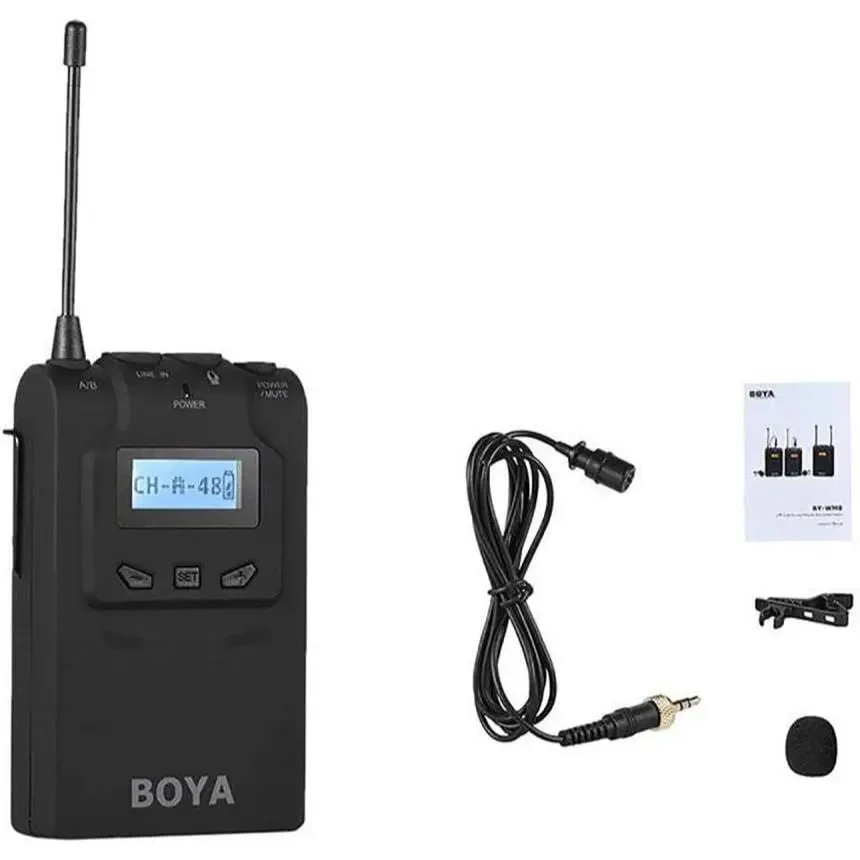 Boya TX8 Pro 48-CH Beltpack Transmitter and Lavalier for RX8Pro Dual-Channel Camera Mountable Receiver & SP-RX8 Smartphone Receiver, Black - Image 5