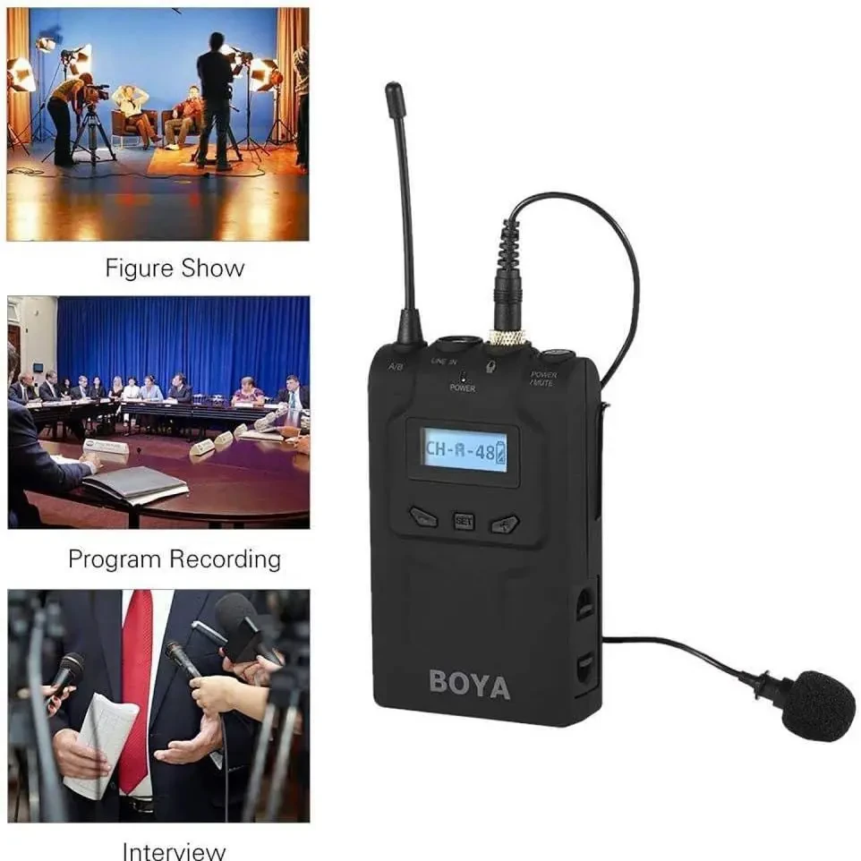 Boya TX8 Pro 48-CH Beltpack Transmitter and Lavalier for RX8Pro Dual-Channel Camera Mountable Receiver & SP-RX8 Smartphone Receiver, Black - Image 6