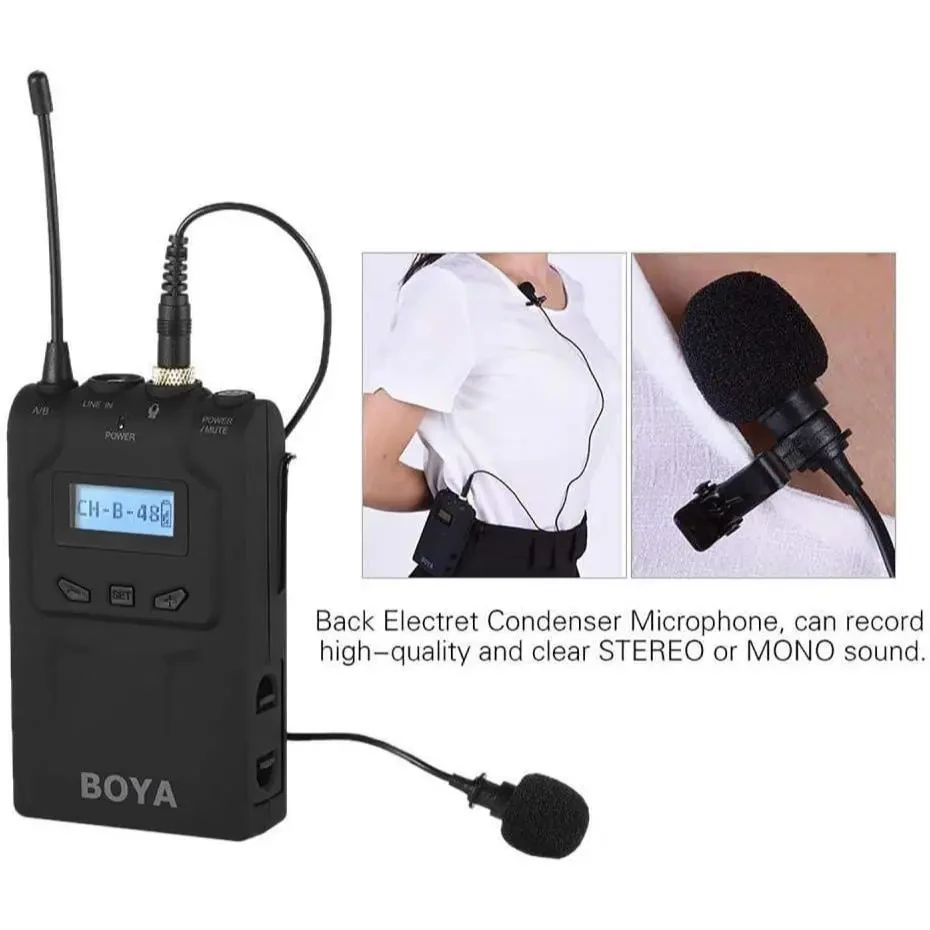 Boya TX8 Pro 48-CH Beltpack Transmitter and Lavalier for RX8Pro Dual-Channel Camera Mountable Receiver & SP-RX8 Smartphone Receiver, Black - Image 7