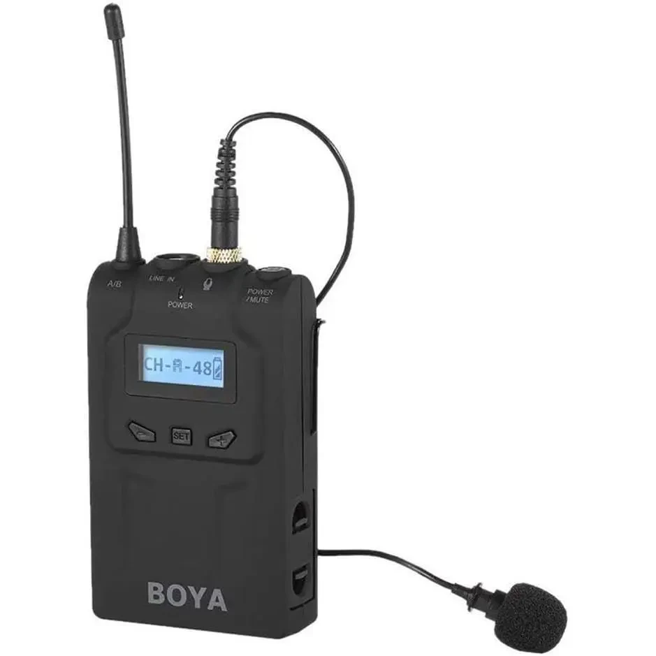 Boya TX8 Pro 48-CH Beltpack Transmitter and Lavalier for RX8Pro Dual-Channel Camera Mountable Receiver & SP-RX8 Smartphone Receiver, Black