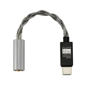 Moondrop FreeDSP Mini Portable DAC & Amp with Flagship CS43198 Chip, 32bit/384kHz PCM, Support DSD256 with High-Res Mini DAC & Amplifier, One-Button EQ and Web Tuning Tool Type-C Audio Adapter