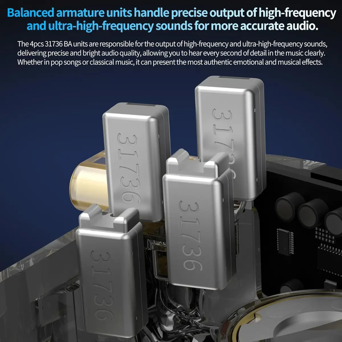 CCA Rhapsody 2DD+4BA Hybrid IEM Earbuds with Microphone - Image 3