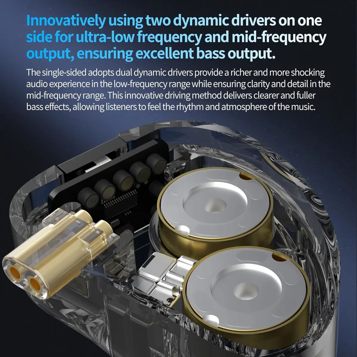 CCA Rhapsody 2DD+4BA Hybrid IEM Earbuds with Microphone - Image 7