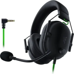 Razer BlackShark V2 X Gaming Headset: 50mm Drivers, Memory Foam Cushion, For PC, PS4, PS5, Switch, 3.5mm Audio Jack - Black
