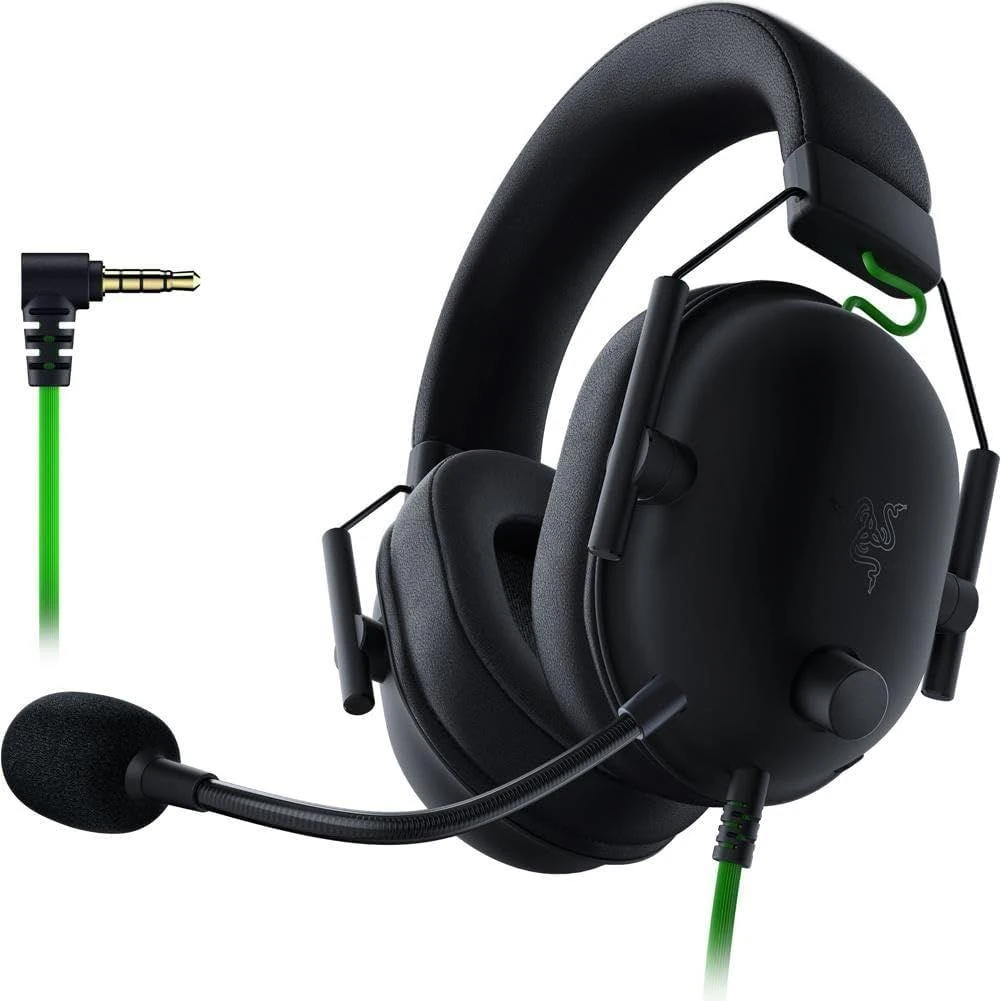 Razer BlackShark V2 X Gaming Headset: 50mm Drivers, Memory Foam Cushion, For PC, PS4, PS5, Switch, 3.5mm Audio Jack - Black