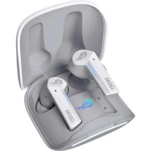 Asus Rog Cetra True Wireless Gaming Headphones (Low-Latency Bluetooth Earbuds, Active Noise Cancelation, 27-Hour Battery Life, IPX4 Water Resistance, Wireless Charging) - White