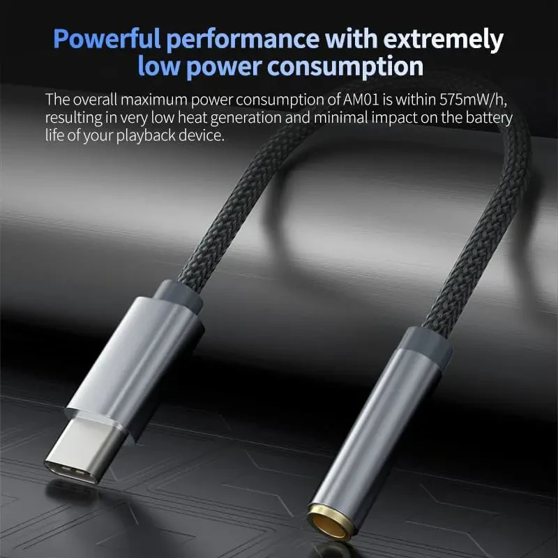 KZ AM01 Portable DAC Decoding Amplifier, Female 3.5mm to Type C Amplifier Adapter Cable for KZ HiFi Headphone Earphone Earbud - Image 4