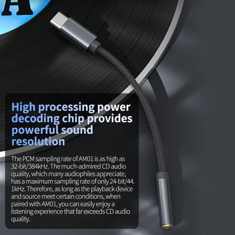 KZ AM01 Portable DAC Decoding Amplifier, Female 3.5mm to Type C Amplifier Adapter Cable for KZ HiFi Headphone Earphone Earbud - Image 5
