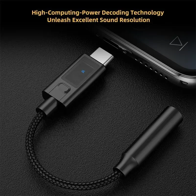 KZ AM02 Portable DAC Decoding Amplifier, USB C to 3.5mm Audio Adapter, Male to Female Durable Kevlar Braided Cable with Professional 4-Stage EQ Tuning - Image 7
