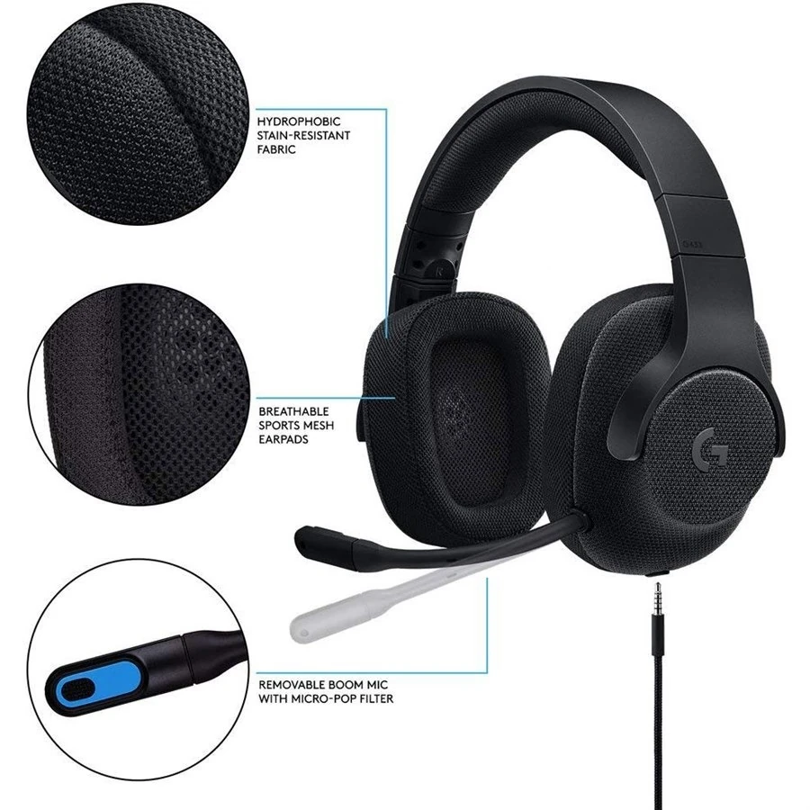 Logitech G433 (Black) 7.1 Wired Surround Gaming Headset - Image 3