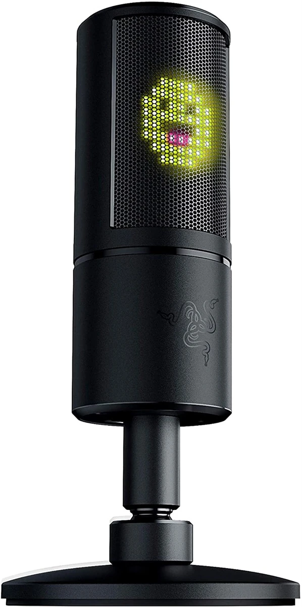 Razer Seiren Emote Streaming Microphone: 8-bit Emoticon LED Display, Stream Reactive Emoticons, Hypercardioid Condenser Mic, Built-in Shock Mount, Height & Angle Adjustable Stand, Classic Black - Image 4