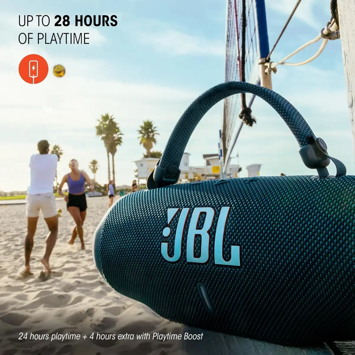 JBL Charge 6 - Portable Waterproof & Drop-Proof Bluetooth Speaker, Bold Pro Sound with AI Sound Boost, 28Hrs of Playtime, Built-in powerbank & Comes with a Sturdy/Removable Carrying Strap (Squad) - Image 3