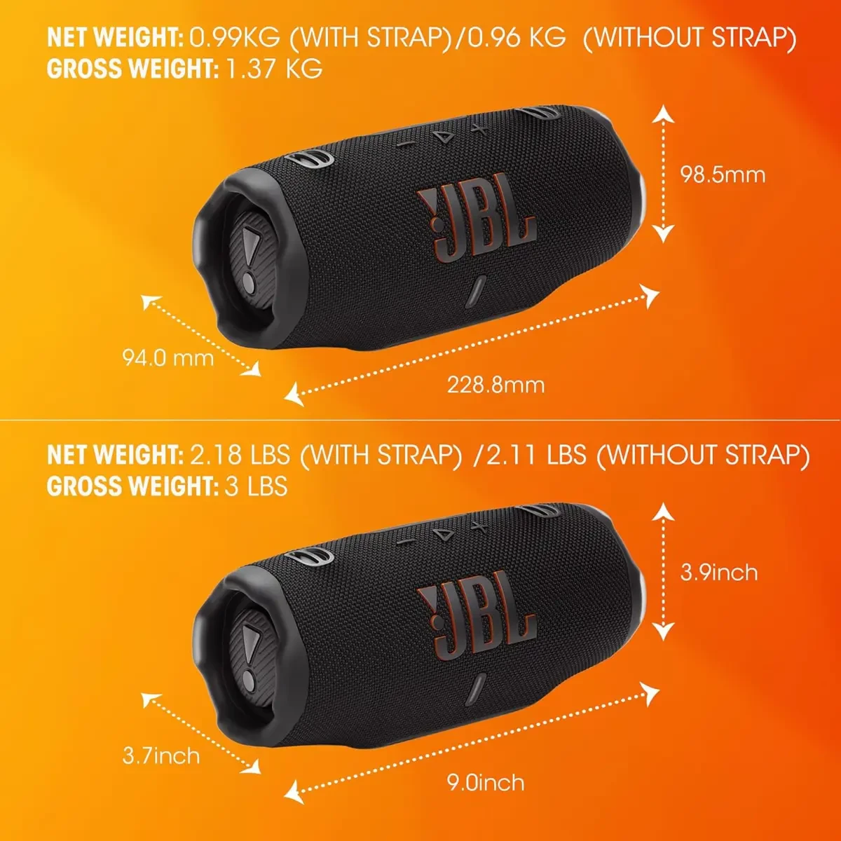 JBL Charge 6 - Portable Waterproof & Drop-Proof Bluetooth Speaker, Bold Pro Sound with AI Sound Boost, 28Hrs of Playtime, Built-in powerbank & Comes with a Sturdy/Removable Carrying Strap (Squad) - Image 5