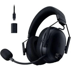 Razer BlackShark V3 Pro Wireless ANC Gaming Headset for PC: Full Band Mic, 50mm Drivers, 2.4 GHz, Bluetooth, USB, 3.5mm, Works with Mac, PS5, Nintendo Switch, Smartphone, 70 Hr Battery - Black