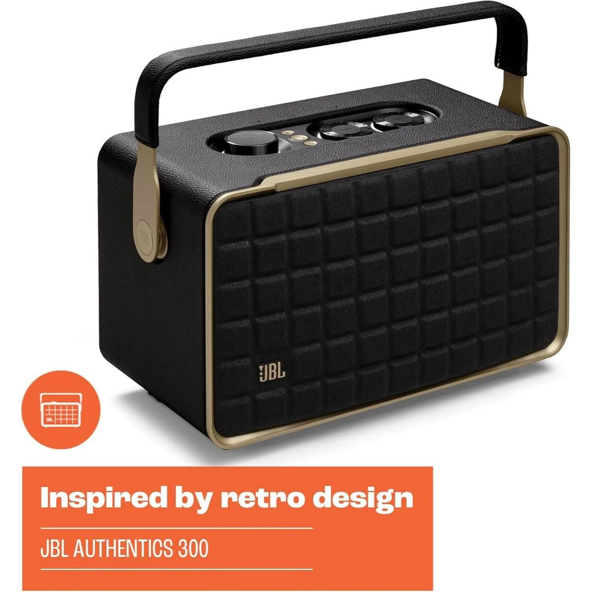 JBL Authentics 300 - Retro Style Wireless Bluetooth/WiFi Home Speaker, Built in Battery (4800mAh), Music Streaming Services via Built-in Wi-Fi, Built in Alexa and Google Assistant - Image 4