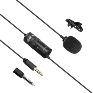 Boya BY-M1 PRO Professional Lavalier Lapel Microphone Noise Reduction Omnidirectional Mic with Clip for YouTube Interview Broadcast Content Creation Compatible for Smartphone & DSLR Camera (6M)