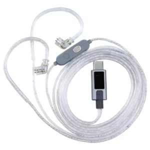 KZ M2 Dual Mic Silver-Plated Type-C Earphone Upgrade Cable with Professional-Grade Dual Microphone Array for KZ C Pin Series in-Ear Headphones (USB-C)