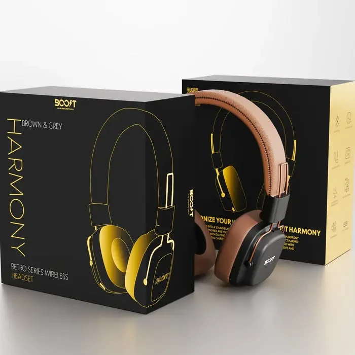 Boost Harmony Retro Wireless Headset - Brown - Image 4