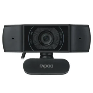 Rapoo C200 720P/30FPS HD USB Webcam - Dual Noise Reduction Mic, 100 Wide-Angle Lens - Black