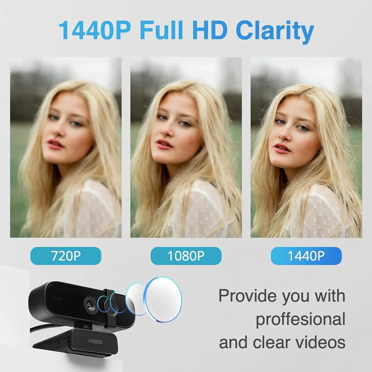 Rapoo C280 Full HD 1440P/1080P/ 720P 2K Support Webcam - Image 2