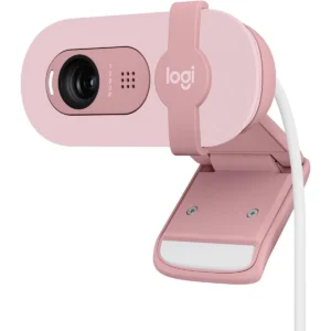 Logitech Brio 100 Full HD 1080p Webcam for Meetings, Streaming, Desktop, Laptop, PC - Built-in Mic, Shutter, USB-A, Teams, Zoom - Rose