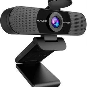 eMeet C960 1080P Webcam with Microphone Web Camera, 2 Mics Streaming Webcam with Privacy Cover, 90°View Computer Camera, Plug&Play USB Webcam for Calls/Conference, Zoom/Skype/YouTube, Laptop/Desktop