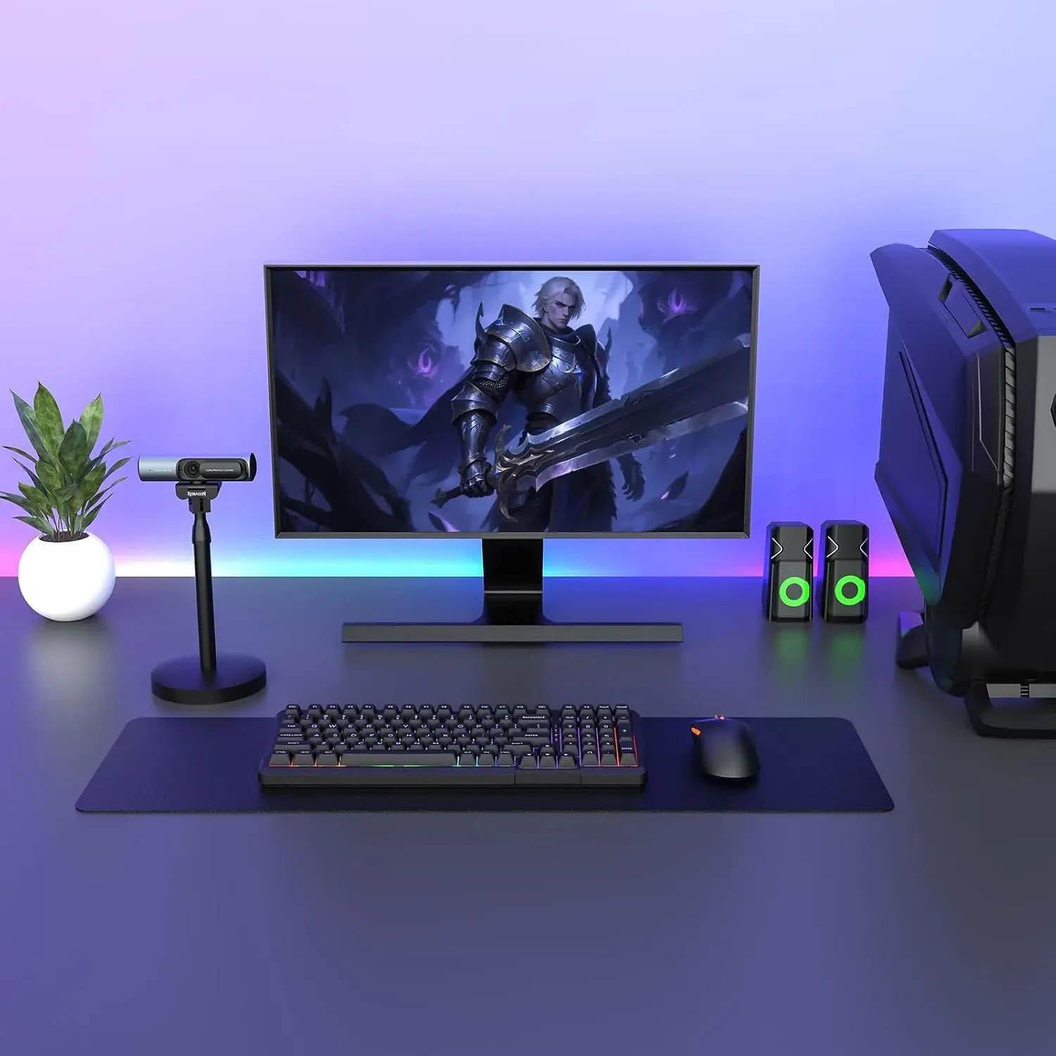 Redragon GW911 4K Webcam for PC, Ultra HD with Dual Noise-Cancelling Mic, PDAF Auto Focus, Auto Light Correction, Plug & Play, Privacy Cover – Works w/Zoom/Teams/Skype/Google Meet - Image 5