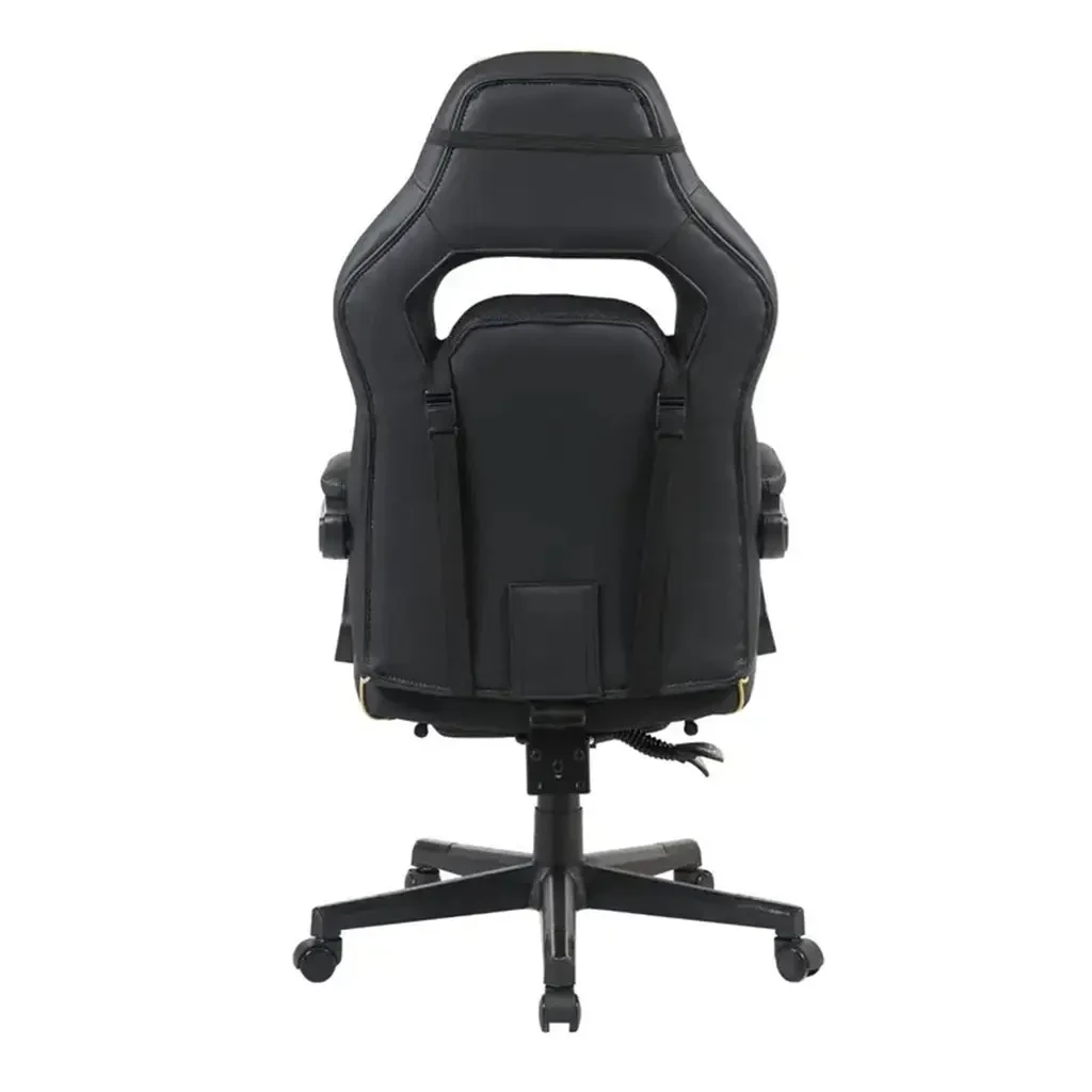GFury KW-M7308-2 Gaming Chair with Footrest - Black Gold - Image 4