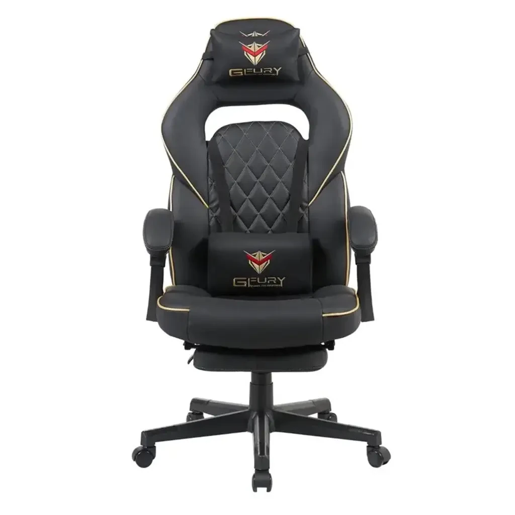 GFury KW-M7308-2 Gaming Chair with Footrest - Black Gold
