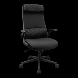 Cougar Stryder Ergonomic Chair, Imitation Linen Material, Adjustable Headrest, Multi-Density Foam Seat, Ergonomically Contoured Lumbar Zone, Class 4 Gas Lift Cylinder, Black