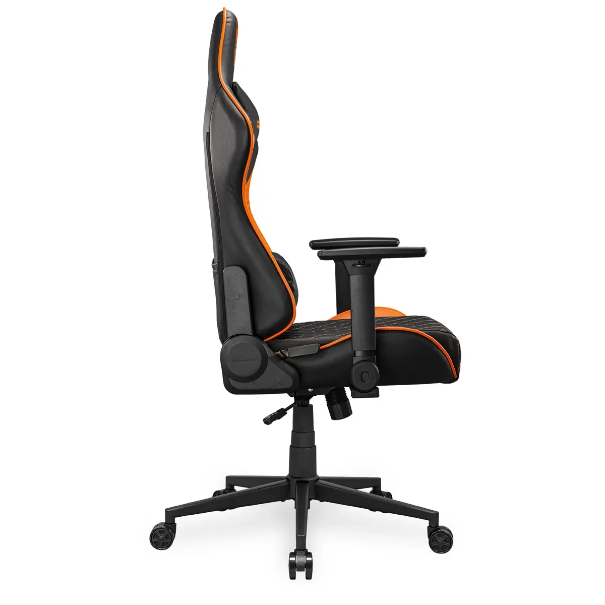 Cougar Armor One V2 Gaming Chair, PVC Leather Surface, 4D Folding Armrests, Lumbar and Neck Pillows, Back Pocket, High-Back Design Lower Back Support, Black/Orange - Image 4