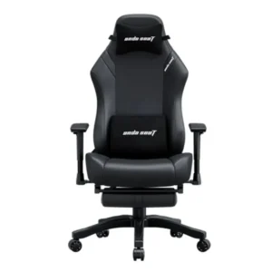 Anda Seat Luna Pro Large Gaming Chair with Footrest - Ergonomic Reclining Video Game Chairs, PVC Leather Computer Home Office Chair, Heavy Duty Neck & Back Lumbar Support, Folding Recliner Seat for Adults - Black