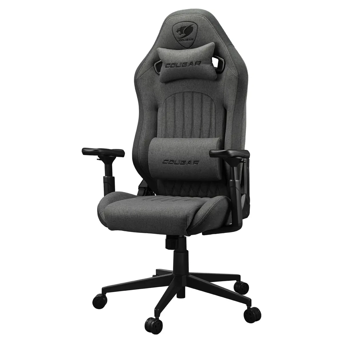 Cougar Explore Royal Gray F Gaming Chair with Breathable Imitation Linen Fabric, 3D Armrests, Lumbar & Neck Pillows - Image 2