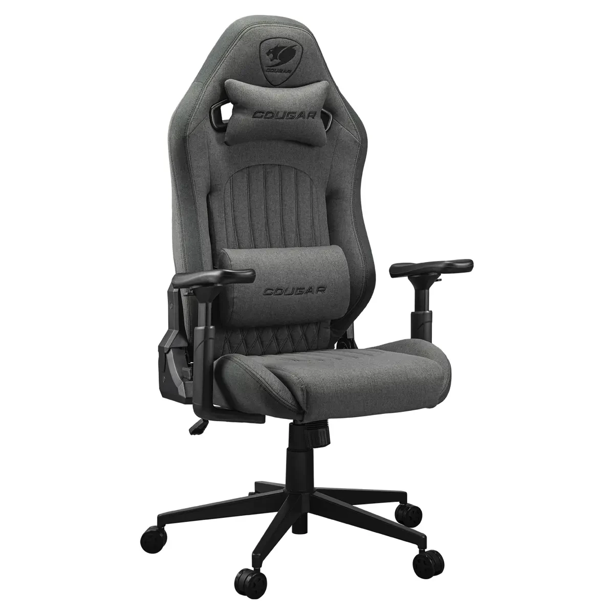 Cougar Explore Royal Gray F Gaming Chair with Breathable Imitation Linen Fabric, 3D Armrests, Lumbar & Neck Pillows - Image 3