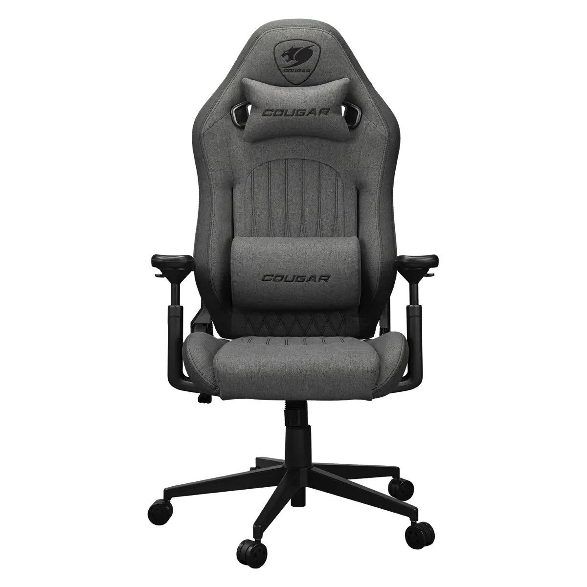 Cougar Explore Royal Gray F Gaming Chair with Breathable Imitation Linen Fabric, 3D Armrests, Lumbar & Neck Pillows